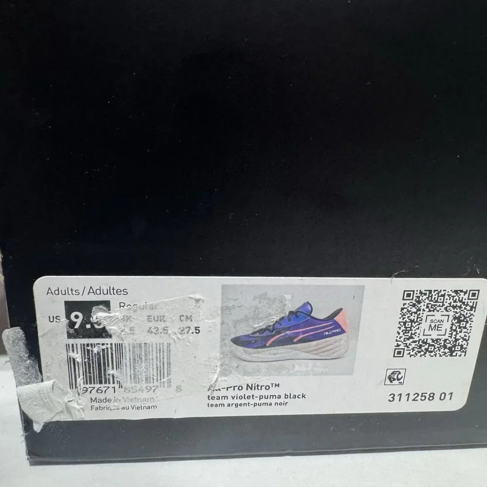 Puma All-Pro Nitro Men's Basketball Shoes Purple/Blue Size 9.5 M